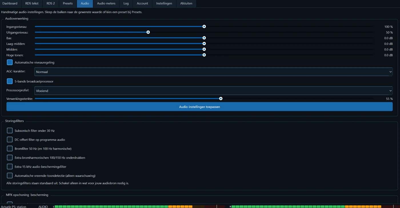 PascalMPX Soundprocessor voor audio processing, FM MPX en RDS
